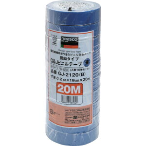 TRUSCO �g���X�R���R �E���^�C�v�r�j�[���e�[�v 19mmX20m 10������ �� [GJ-2120 B] �̔��P�ʁF1