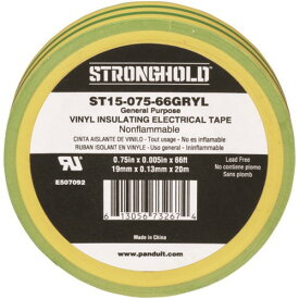 ストロングホールド StrongHoldビニールテープ 一般用途用 イエロー/グリーン 幅19.1mm 長さ20m ST15-075-66GRYL [ST15-075-66GRYL] ST1507566GRYL 販売単位：1