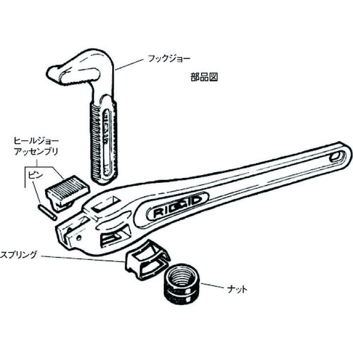 楽天市場】アルミ製 RIDGID アルミオフセット パイプレンチ 450mm 