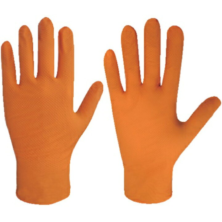 ミタニ エンジニアグローブ50枚入(オレンジ)M ニトリルゴム使い捨て手袋 [184995] 184995 販売単位：1 ルーペスタジオ