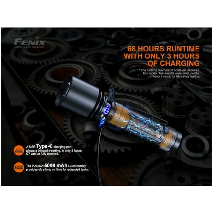 楽天市場】FENIX 充電式LEDライト C7 [C7] C7 販売単位：1 送料無料 