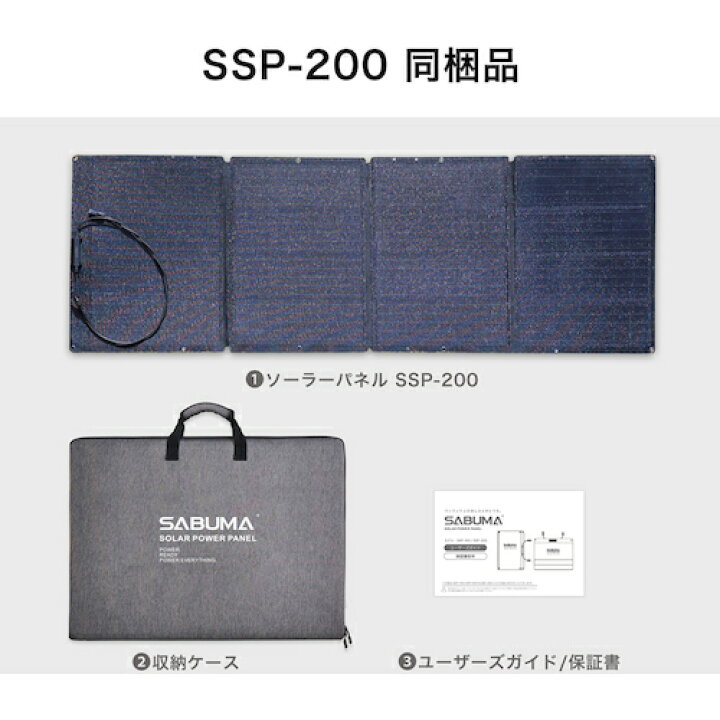楽天市場】SABUMA ソーラーパネル200W [SB-SSP-200] SBSSP200 販売単位 