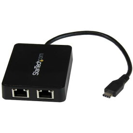 スターテック LANアダプター/USB-C/2x RJ45/10/100/1000Mbps/1x USB-Aポート [US1GC301AU2R] US1GC301AU2R 販売単位：1 送料無料