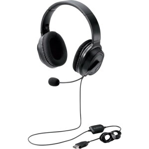 ELECOM �I�[�o�[�w�b�h�^�C�v�w�b�h�Z�b�g ���� USB 40mm�h���C�o �u���b�N [HS-HP30UBK] HSHP30UBK �̔��P�ʁF1 ��������