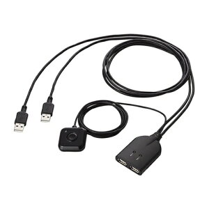 ELECOM USB�Ή��P�[�u����̌^�L�[�{�[�h�E�}�E�X�p�p�\�R���ؑ֊�u���b�N [KM-A22BBK] �̔��P�ʁF1 ��������