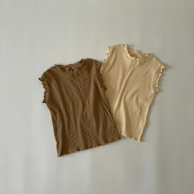 キッズ ベビー 女の子 ノースリーブ タンクトップ rib mellow tanktop リブ メロウ コットン 可愛い 80cm 90cm 100cm 110cm 120cm 130cm インポート 海外 輸入 子供服 春 夏 秋 送料無料