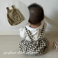 ＼10%OFFセール／ ベビー ロンパース gingham check salopette ギンガムチェック サロペット コーデュロ…