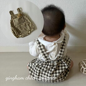 ＼20%OFFセール／ ベビー ロンパース gingham check salopette ギンガムチェック サロペット コーデュロイ コットン 女の子 男の子 ユニセックス 可愛い 60cm 66cm 70cm 73cm 80cm 90cm 輸入 子供服 春 夏 秋 冬 オールシーズン 送料無料