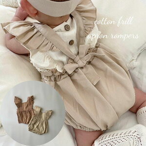 _20%OFFZ[^ xr[ p[X cotton frill apron rompers  Rbg t Gvp[X ̎q  ؍  NVbN NVJ 60cm 66cm 70cm 73cm 80cm 90cm C|[g A q 