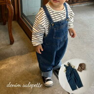 キッズ ロンパース サロペット オールインワン denim salopette デニム 女の子 男の子 可愛い クラシック…