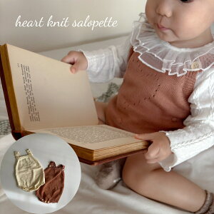 xr[ ̎q j̎q Tybg p[X heart knit salopette n[g ҂ jbg Rbg I[C ۂۂ  ؍  NVbN 60cm 66cm 70cm 73cm 80cm 90cm C|[g CO