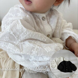 _10%OFFZ[^ xr[ LbY ̎q gbvX embroidery cotton blouse hJ Rbg [X uEX  70cm 80cm 90cm 100cm A q t H ~ 