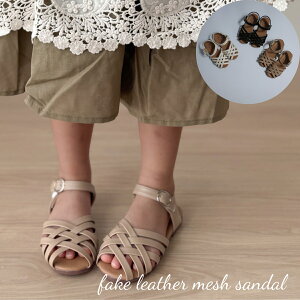 �x�r�[ �L�b�Y �C fake leather mesh sandal �t�F�C�N���U�[ ���b�V�� �T���_�� �X�g���b�v �V���[�Y ���U�[ ���� �� ������� ���킢�� ���̎q �j�̎q 13~19cm �q�� ���ǂ� �V���v�� ���o���� �C�x���g