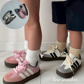 キッズ 靴 line sneaker ライン スニーカー 男の子 女の子 シューズ レザー 合皮 皮 おしゃれ かわいい 女の子 16~23cm 子供 こども シンプル お出かけ イベント フォーマル 韓国 風 海外 輸入_子供服 春 夏 秋 冬 送料無料