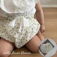 ベビー 女の子 ブルマ dobby flower bloomer ドビー 花柄 リボン かぼちゃパンツ 赤ちゃん コットン 可愛…
