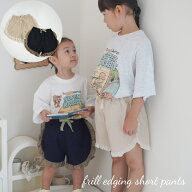 ベビー キッズ 女の子 キュロット frill edging short pants ショートパンツ 短パン ボトム フリル コッ…