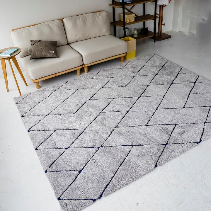 楽天市場】幾何学柄ラグマット 140cm × 200cm ラグ ラグマット 