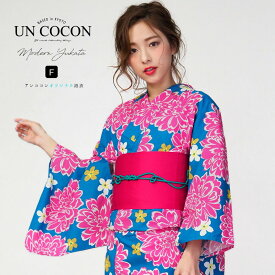 ＼ 4000円OFF☆ 4999円⇒ 999円／ 女性浴衣 レディース浴衣 浴衣 浴衣単品 仕立て上がり レトロ 女性用 フリー 牡丹 花柄 ターコイズ ピンク