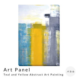 Art　Panel　Teal　and　Yellow　Abstract　Art　Painting　アートパネル