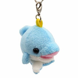 Dimple イルカ BLUE 携帯ストラップ ボールチェーンキーホルダー サイズ:5cm ふわふわ もちもち もふもふ ぬいぐるみ おもちゃ　ギフト 贈り物 お祝い プレゼント お誕生日 大きい/小さい インテリア