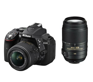 Nikon デジタル一眼レフカメラ D5300 ダブルズームキット ブラック 2400万画素 3.2型液晶 D5300WZBK
