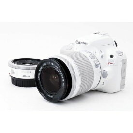 【中古】 Canon キヤノン デジタル一眼レフカメラ キヤノン Canon EOS Kiss X7 単焦点&標準ダブルレンズセット ホワイト 美品 ストラップ付き 14