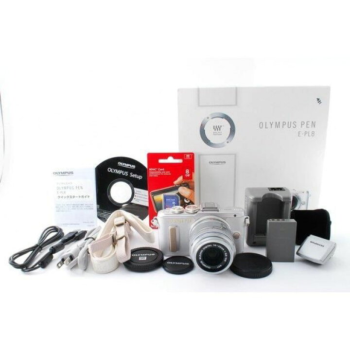 楽天市場】【中古】オリンパス OLYMPUS E-PL8 ホワイト レンズセット 