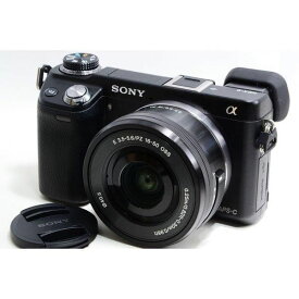【中古】ソニー SONY NEX-6 ブラック レンズセット 美品 SDカードストラップ付き