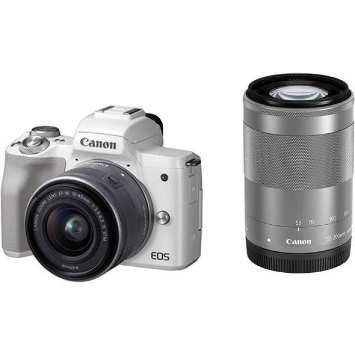 楽天市場】【中古】キヤノン Canon EOS Kiss M ホワイト ダブルズーム 