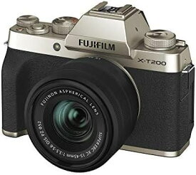 【中古】FUJIFILM ミラーレス一眼カメラ X-T200レンズキット シャンパンゴールド X-T200LK-G