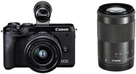 【4/24~4/27限定!最大4,000円OFF&4/25限定で最大P3倍】【中古】Canon ミラーレス一眼カメラ EOS M6 Mark II ダブルズームEVFキット ブラック EOSM6MK2BK-WZEVFK