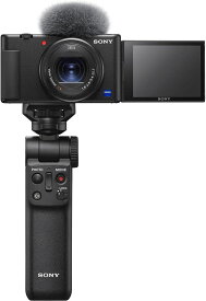 【中古】ソニー Vlog用カメラ VLOGCAM デジタルカメラ ZV-1 シューティンググリップキット(同梱グリップ:GP-VPT2BTブラック、バッテリーパック+1個) ウィンドスクリーン付属 24-70mm F1.8-2.8 ズームレンズ ブラック ZV-1G B
