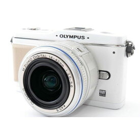 【中古】オリンパス OLYMPUS PEN E-P1 レンズキット ホワイト 美品 小型軽量 SDカードストラップ付き