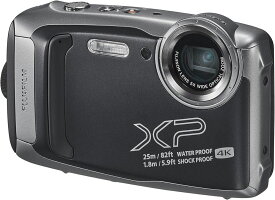 【中古】FUJIFILM 防水カメラ XP140 ダークシルバー FX-XP140DS