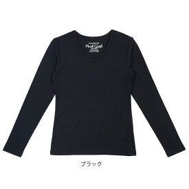 【2枚以上購入クーポンで10％OFF：1枚1080円】【送料無料】【メール便対応[M便 1/2]】◇ カットソー tシャツ トップス レディース vネック シンプル インナー 制服 ◇ 無地 Vネック 長袖 レディース カットソー(S/M/L/LL/3L)［5549600000］◇