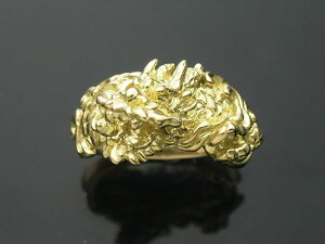 【K18イエローゴールド】【送料無料】 18金製 龍水神リング−護−【smtb-k】【ky】【和柄リング】 メンズ レディース