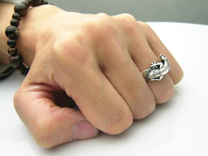 楽天市場】シルバーアクセサリー ヤモリリング 家守 守宮 やもり 動物