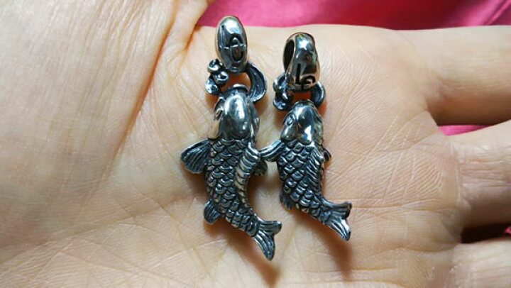 楽天市場】シルバーアクセサリー 登り鯉ペンダントトップ (at020s) 和 
