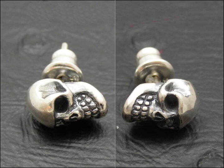 楽天市場】【シルバーアクセサリー】スカルピアス（1個 : シルバー 