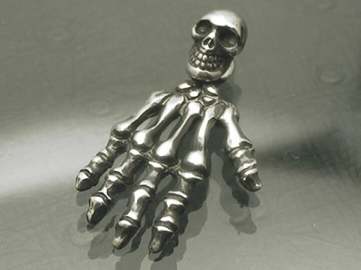 楽天市場】シルバーアクセサリー ボーンハンドwithNo10スカル 