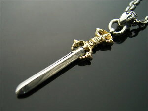 K18イエローゴールド 送料無料 降魔の三鈷剣ペンダントトップ・18金イエローゴールド&スターリングシルバー (wt057c) 和柄ペンダント メンズ レディース