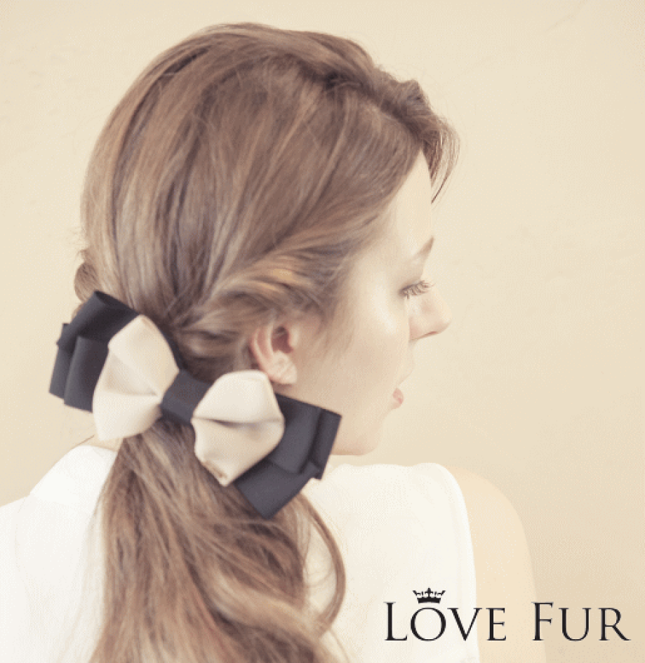 LOVE FUR バレッタ　ストライプ柄 LOVE FUR バレッタストライプ柄