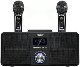 カラオケ Bluetooth マイク2本 カラオケマイク 家庭用 ホームKTV ワイヤレスマイクシステム 2ハンドヘルドマイク 子供 有線および無線接続 かわいい SD-309