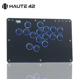 Haute42 T16 Pro レバーレス アケコン レバーレス コントローラー 薄型ロープロ16ボタン 膝置き可 for PC/Switch/PS4 PS3 RGB LEDライトDIY ホットスワップ 天板広め 連射機能 格闘ゲームコントローラー