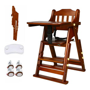 AORTD ベビーチェア ハイローチェア 完成品 折りたたみ 木製 足置き2段階調整 ダイニングチェア 二層テーブル 一台多役 4段階高さ調整 立ち上がり防止 ベルト付き 子供用椅子 キッズチェアー
