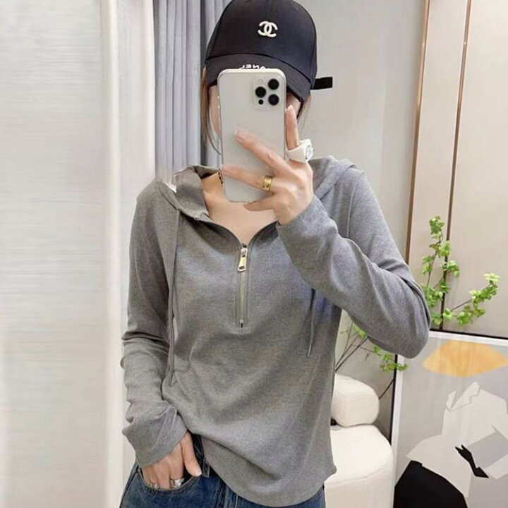 楽天市場】 フード付きTシャツ ロングtシャツ 長袖 スウェット 