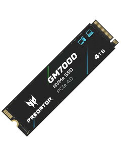 Acer Predator M.2 SSD 4TB GM7000 DRAM�L���b�V������ NVMe 2280 PCIe Gen4×4 ������(�ő�ǂݎ��F7400MB/s�A�ő发�����݁F6700MB/s) ����SSD PS5/PS5 Pro����m�F�ς� ���ϋv 3D NAND TLC