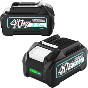 Enermall �݊��}�L�^40V�o�b�e���[ BL4025 �y2�Z�b�g�z2500mAh �}�L�^�o�b�e���[ 40v BL4025 BL4040 BL4035 BL4040 BL4050 BL4060 40v �}�L�^ �o�b�e���[ �}�L�^40v�o�b�e���[�݊� DC40RA DC40RB�Ή� �c�e�ʕ\���t