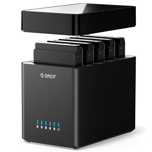 ORICO 3.5�C���` HDD�P�[�X Type-C�ڑ� �n�[�h�f�B�X�N�P�[�X ���C�z���f�U�C�� 18TB*5��Ή� SATA3.0 5�x�C �h���C�u�P�[�X �A�_�v�^�[�t ABS�v���X�`�b�N�f�� �H��s�v �����x���@�\ DS500C3�iHDD�܂߂�