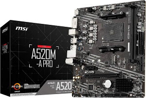 MSI �}�U�[�{�[�hA520M-A PRO �yRyzen 5000�V���[�Y (AM4)�Ή��z�y���S�Ҍ����A����R�X�p�l�C���f���z Micro ATX [AMD A520����] MB5136